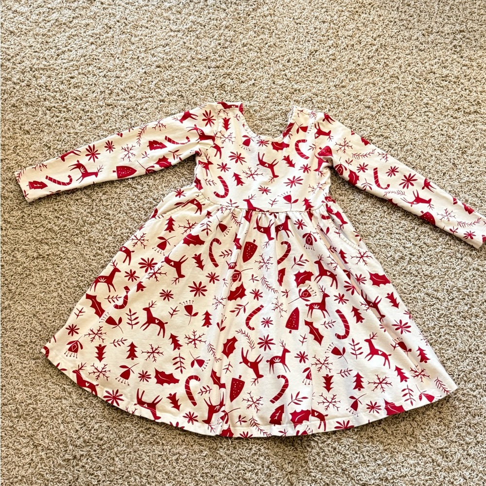 Hanna Andersson Red and White Christmas Celebration Skater Dress